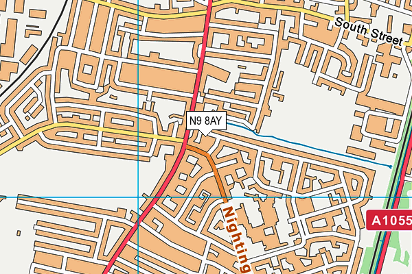N9 8AY map - OS VectorMap District (Ordnance Survey)