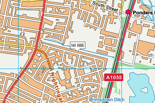 N9 8BB map - OS VectorMap District (Ordnance Survey)