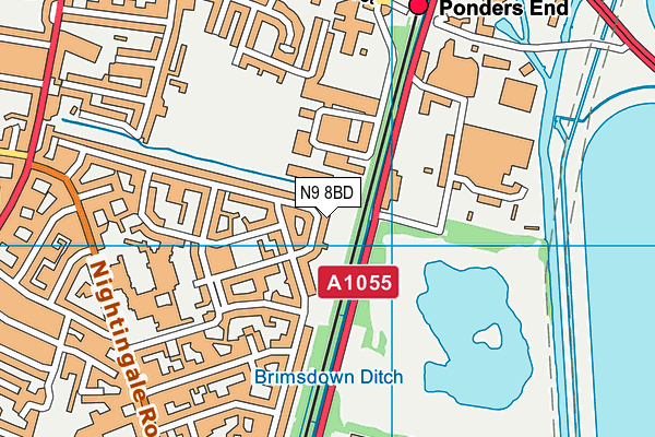 N9 8BD map - OS VectorMap District (Ordnance Survey)