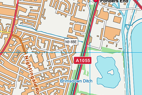 N9 8BE map - OS VectorMap District (Ordnance Survey)