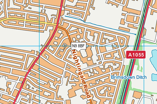 N9 8BF map - OS VectorMap District (Ordnance Survey)