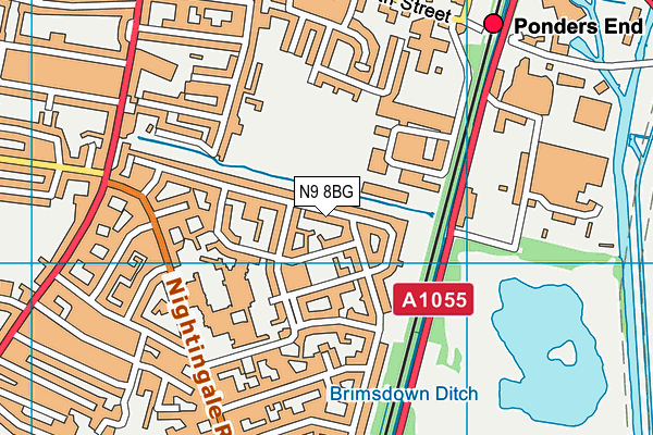 N9 8BG map - OS VectorMap District (Ordnance Survey)