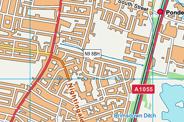 N9 8BH map - OS VectorMap District (Ordnance Survey)