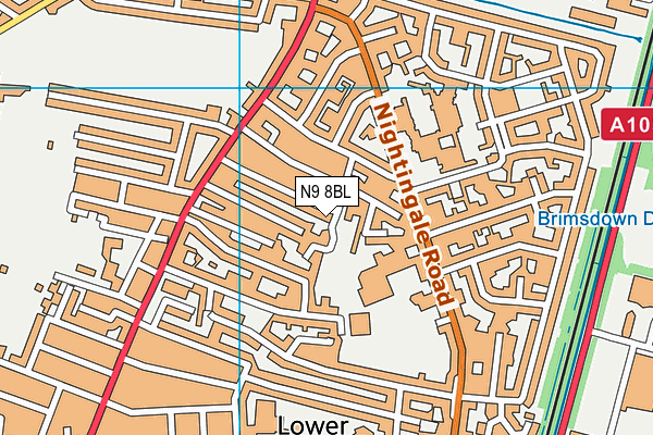 N9 8BL map - OS VectorMap District (Ordnance Survey)