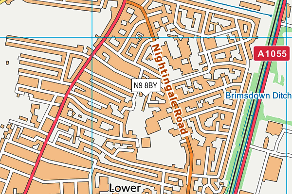 N9 8BY map - OS VectorMap District (Ordnance Survey)