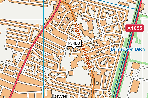 N9 8DB map - OS VectorMap District (Ordnance Survey)