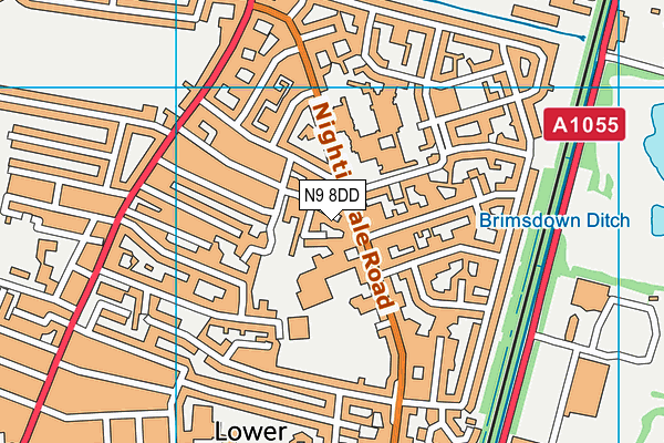 N9 8DD map - OS VectorMap District (Ordnance Survey)