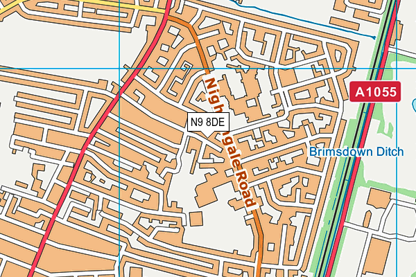 N9 8DE map - OS VectorMap District (Ordnance Survey)