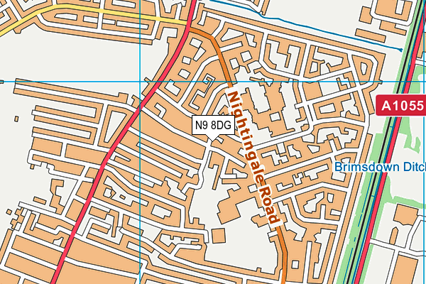 N9 8DG map - OS VectorMap District (Ordnance Survey)