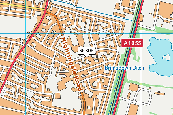 N9 8DS map - OS VectorMap District (Ordnance Survey)