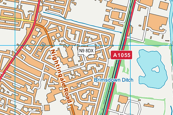 N9 8DX map - OS VectorMap District (Ordnance Survey)