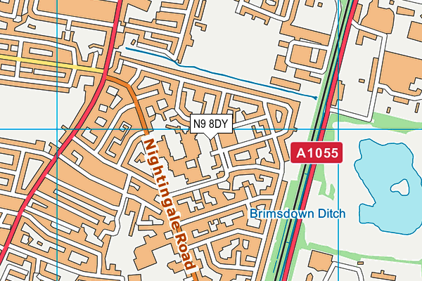 N9 8DY map - OS VectorMap District (Ordnance Survey)