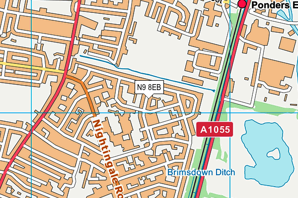 N9 8EB map - OS VectorMap District (Ordnance Survey)