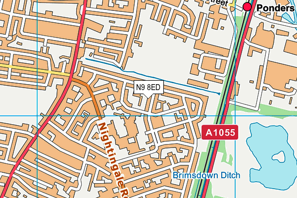 N9 8ED map - OS VectorMap District (Ordnance Survey)