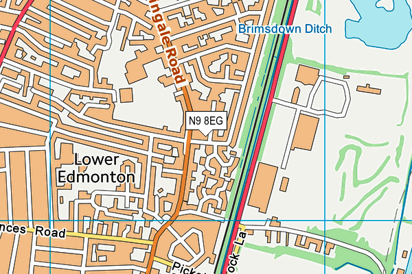 N9 8EG map - OS VectorMap District (Ordnance Survey)