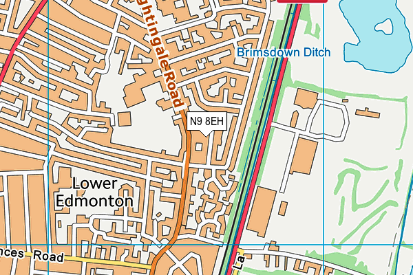 N9 8EH map - OS VectorMap District (Ordnance Survey)