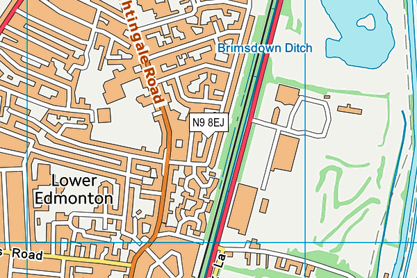 N9 8EJ map - OS VectorMap District (Ordnance Survey)