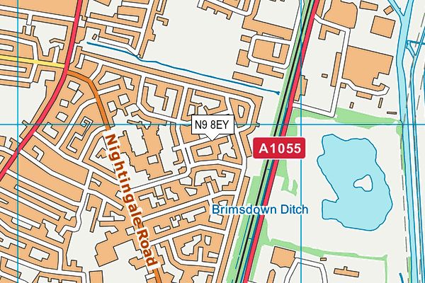 N9 8EY map - OS VectorMap District (Ordnance Survey)