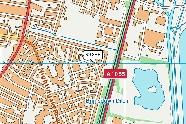 N9 8HB map - OS VectorMap District (Ordnance Survey)