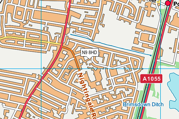 N9 8HD map - OS VectorMap District (Ordnance Survey)