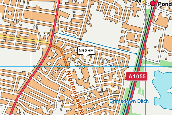 N9 8HE map - OS VectorMap District (Ordnance Survey)