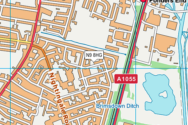 N9 8HG map - OS VectorMap District (Ordnance Survey)