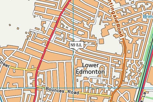 N9 8JL map - OS VectorMap District (Ordnance Survey)