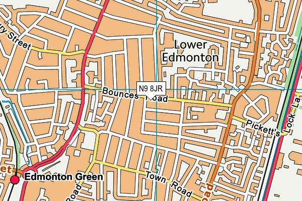 N9 8JR map - OS VectorMap District (Ordnance Survey)