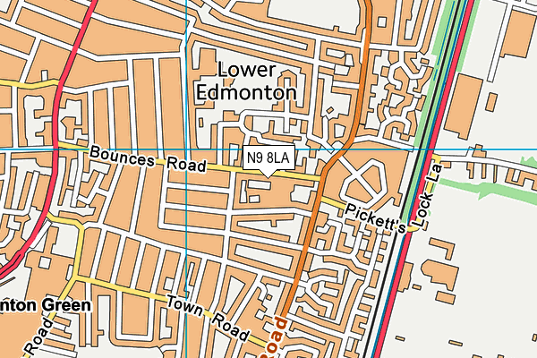 N9 8LA map - OS VectorMap District (Ordnance Survey)