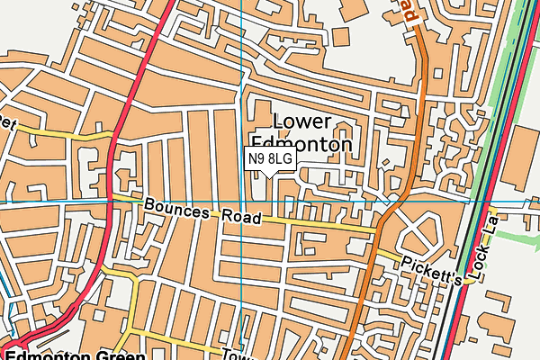 N9 8LG map - OS VectorMap District (Ordnance Survey)