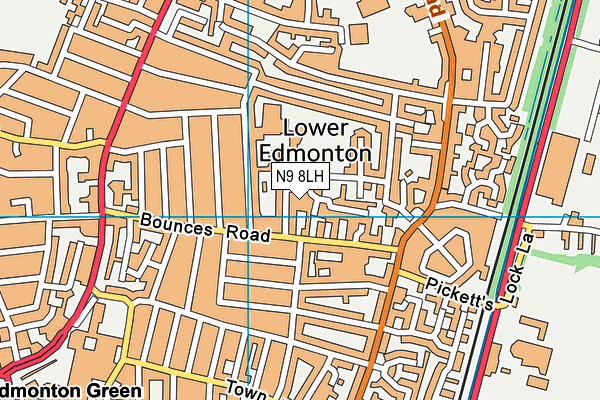 N9 8LH map - OS VectorMap District (Ordnance Survey)