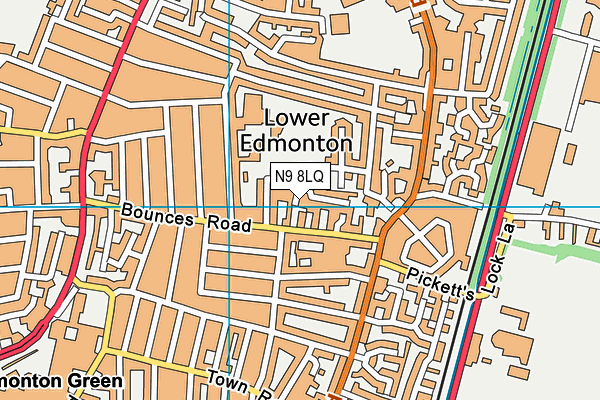 N9 8LQ map - OS VectorMap District (Ordnance Survey)