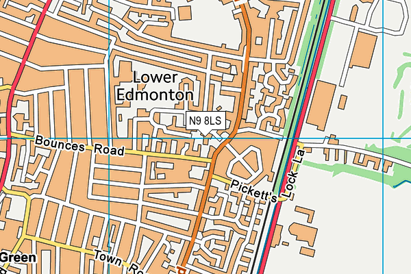 N9 8LS map - OS VectorMap District (Ordnance Survey)