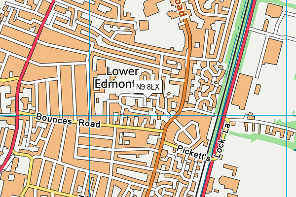 N9 8LX map - OS VectorMap District (Ordnance Survey)
