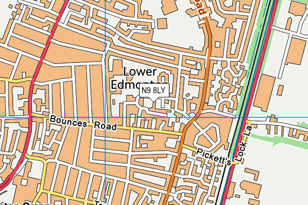 N9 8LY map - OS VectorMap District (Ordnance Survey)