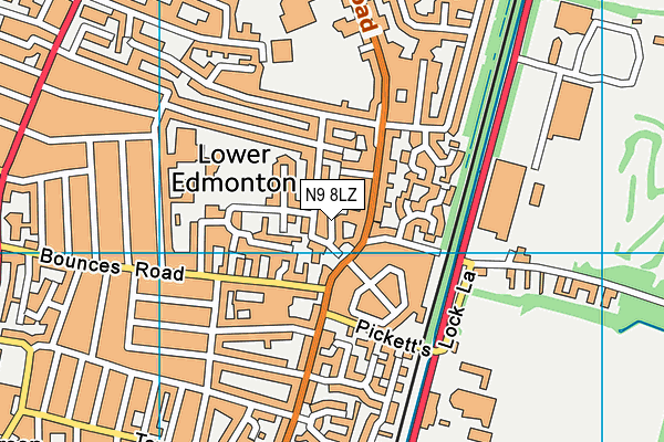 N9 8LZ map - OS VectorMap District (Ordnance Survey)