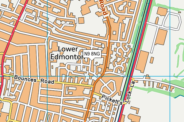 N9 8NG map - OS VectorMap District (Ordnance Survey)