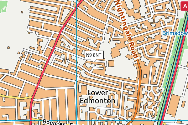 N9 8NT map - OS VectorMap District (Ordnance Survey)