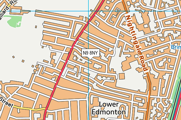 N9 8NY map - OS VectorMap District (Ordnance Survey)