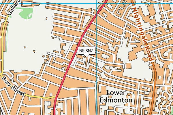 N9 8NZ map - OS VectorMap District (Ordnance Survey)