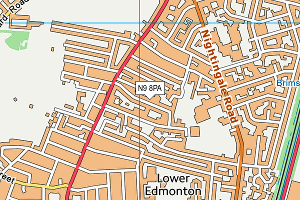N9 8PA map - OS VectorMap District (Ordnance Survey)