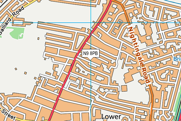 N9 8PB map - OS VectorMap District (Ordnance Survey)