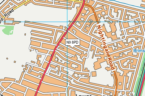 N9 8PD map - OS VectorMap District (Ordnance Survey)