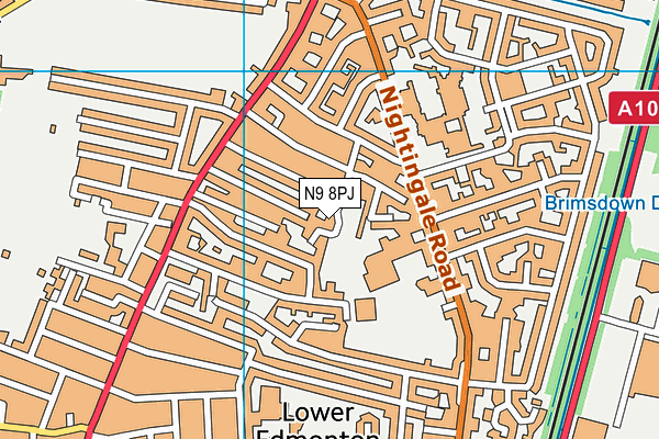 N9 8PJ map - OS VectorMap District (Ordnance Survey)
