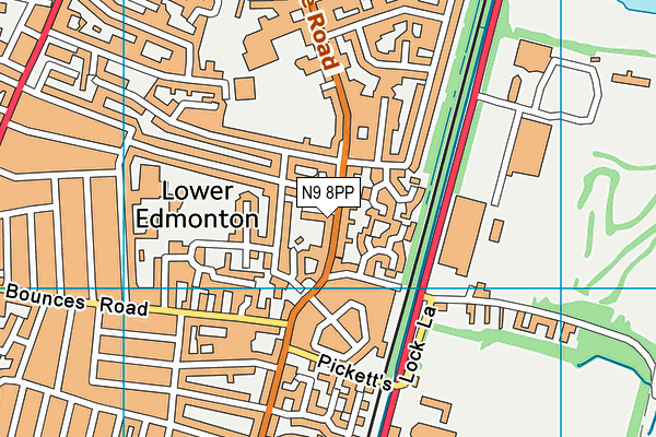 N9 8PP map - OS VectorMap District (Ordnance Survey)