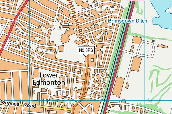 N9 8PS map - OS VectorMap District (Ordnance Survey)