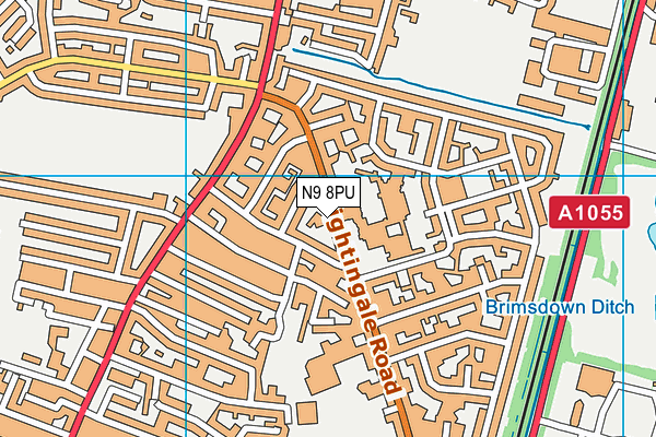 N9 8PU map - OS VectorMap District (Ordnance Survey)