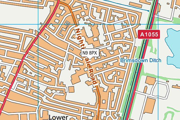 N9 8PX map - OS VectorMap District (Ordnance Survey)