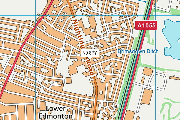 N9 8PY map - OS VectorMap District (Ordnance Survey)