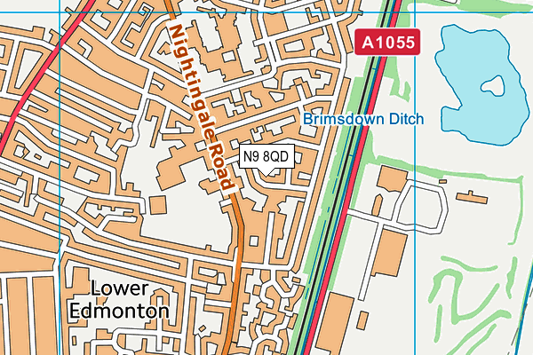 N9 8QD map - OS VectorMap District (Ordnance Survey)